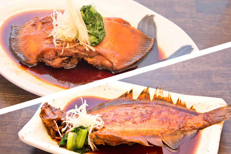 定食のマガレイとヤナギガレイ